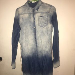 Denim colored long sleeve dress